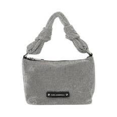 Karl Lagerfeld, Taske, Dame, Grå, ONE SIZE, Rhinestone Knotted Clutch Taske