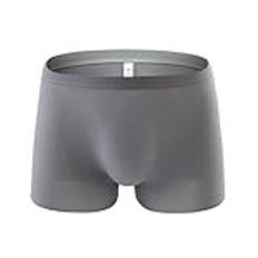 liaddkv Boxershorts för män, svarta, låg midja, baskalsonger, med stretch, lätta och andas, kalsonger, sexiga underkläder, sexiga retroshorts, kalsonger, M-2XL, GRÅ, XXL