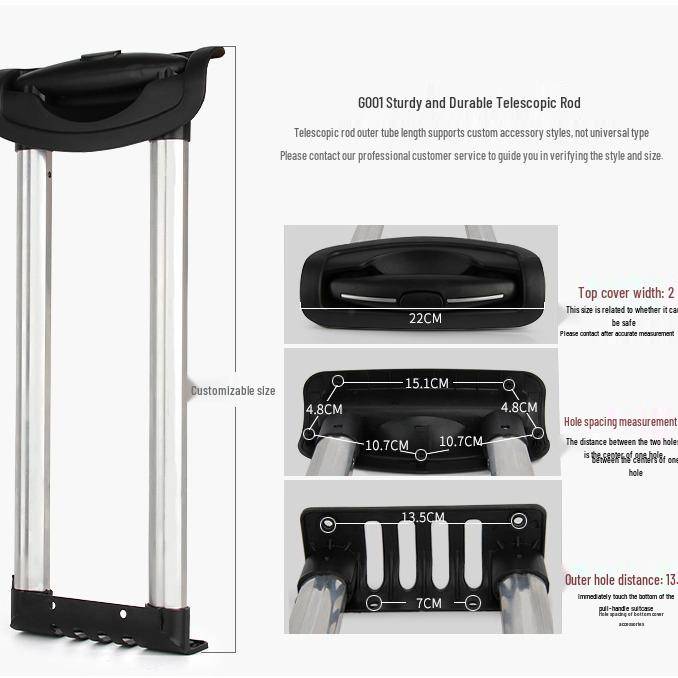 Telescopic Luggage Rod Replacement Set for Suitcase Handles