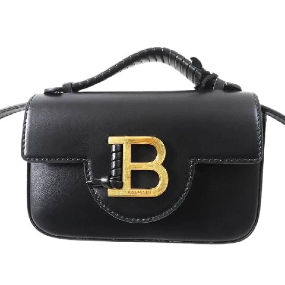 Balmain Pre-owned Pre-owned Bbuzz mini læder skuldertaske - Vintage - Dame - Sort - ONE SIZE - Uld