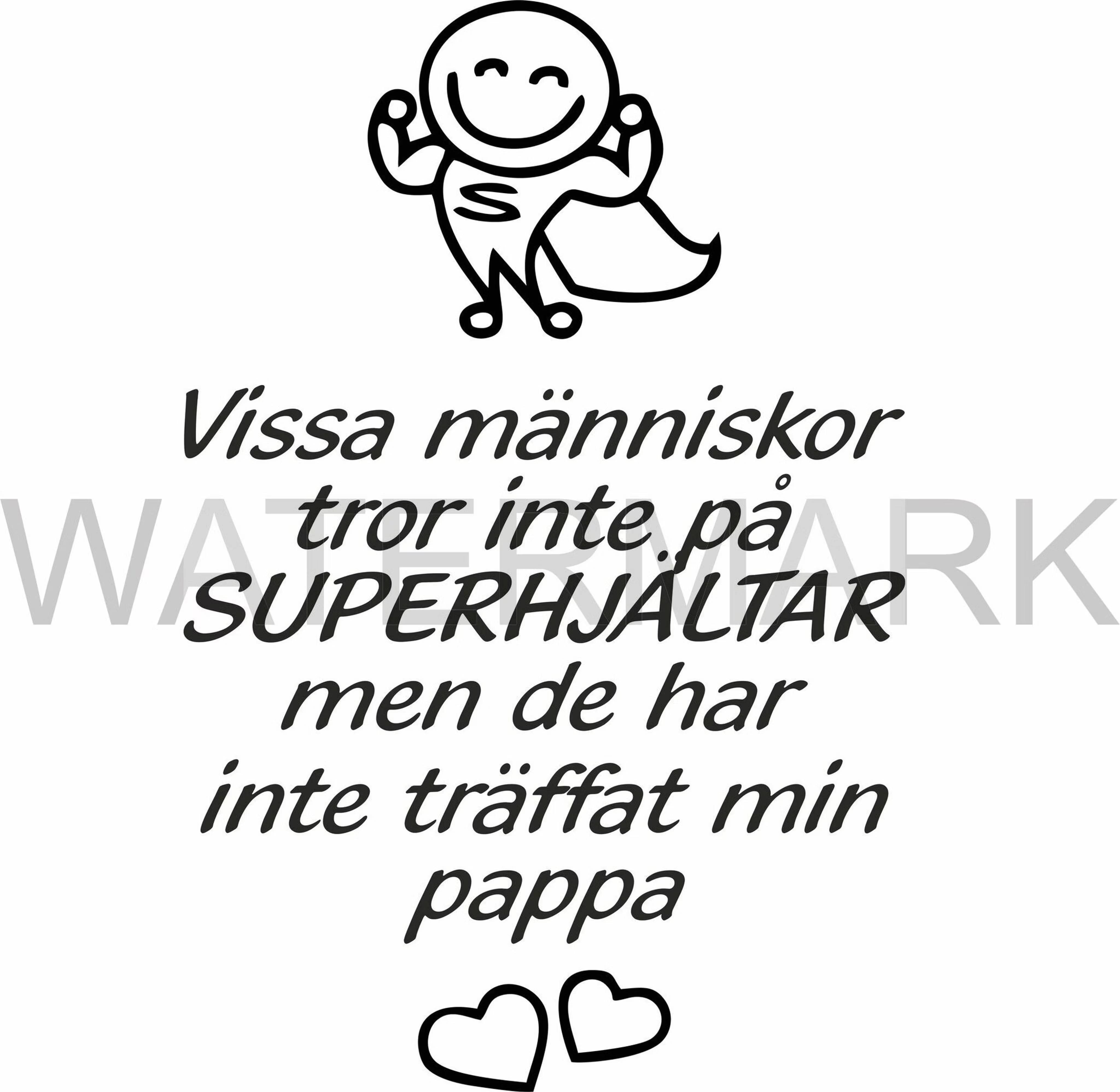 Väggord Vissa Pappa 36x55cm Svart