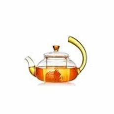 Removable Transparent Glass teapot Home with Infuser Small Tea Kettle Portable Tea Maker Container Tea Set Cleanable