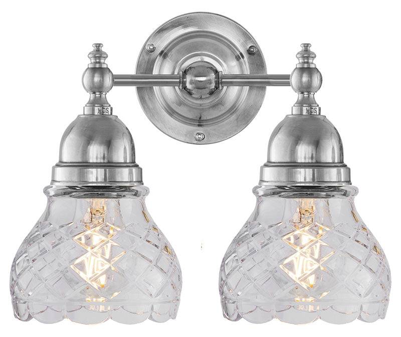 Badeværelseslampe - Bergman nikkel, klart glas