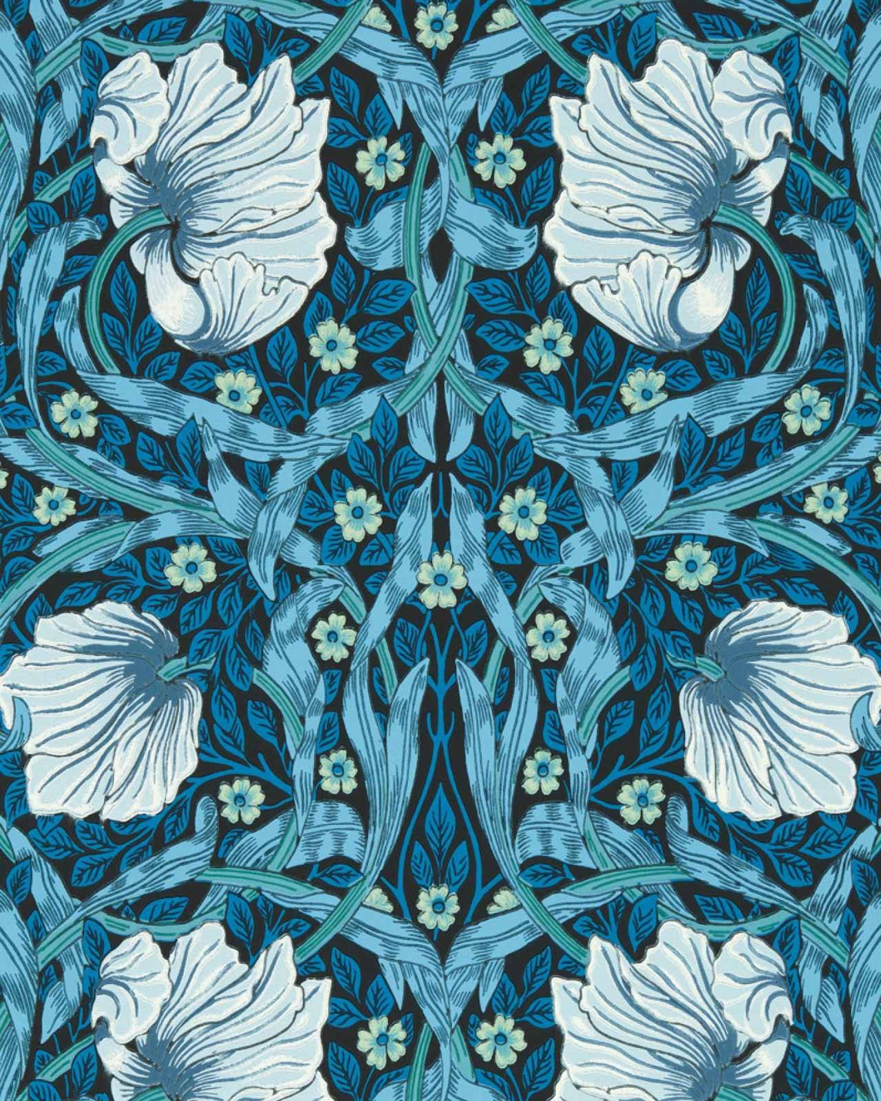 William Morris & Co. Tapet - Pimpernel Midnight/Opal