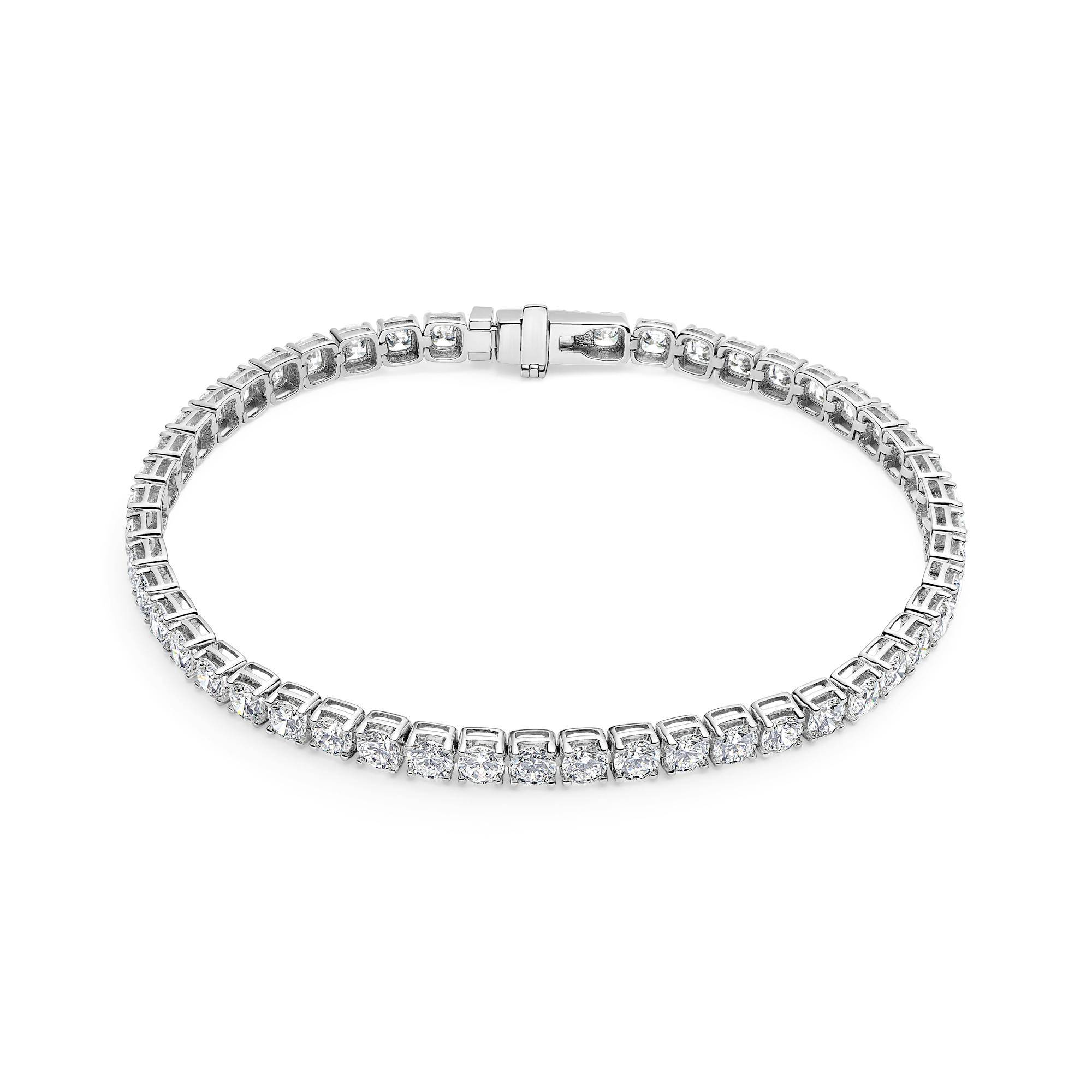 Diamante Bracelet 5.64-6.72 ct Hvid guld Sølv farve, Hvid