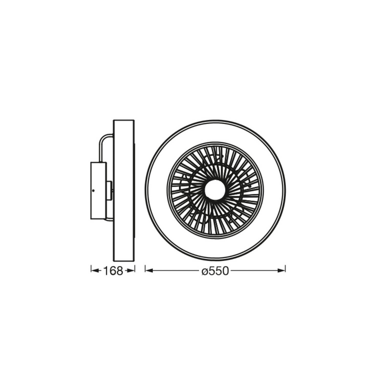 OSRAM SMART+ WiFi LED-takfläkt CYLINDER, grå, tyst Cylinder, dimbar, Aluminium / grå / zink, Vardagsrum / matsal, Syntetmaterial, Modern
