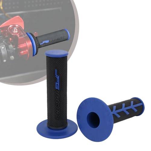 JFG RACING 22 mm/24 mm motorcykelgrepp, 1 par Dirt Bike styregrepp, blå | Non-slip, Motorcykelstyre, handtag för Pit Bike, Dirt Bike, Motocross, Enduro MX, Surron E-cykel