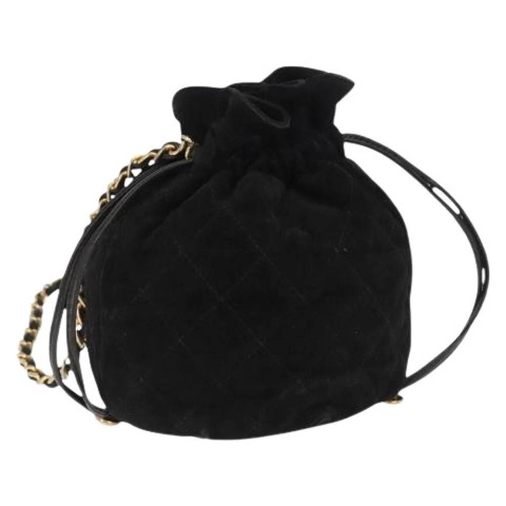 Chanel Vintage Pre-owned Vintage Skuldertaske i Ruskind - Vintage - Dame - Sort - ONE SIZE - Uld