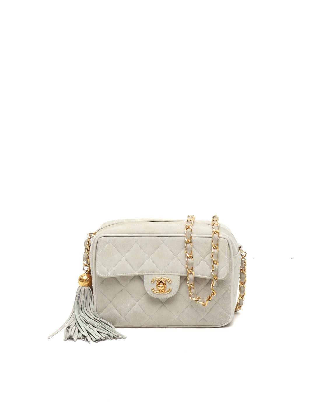 Chanel CC Suede Tassel Camera Bag - Grey - One Size