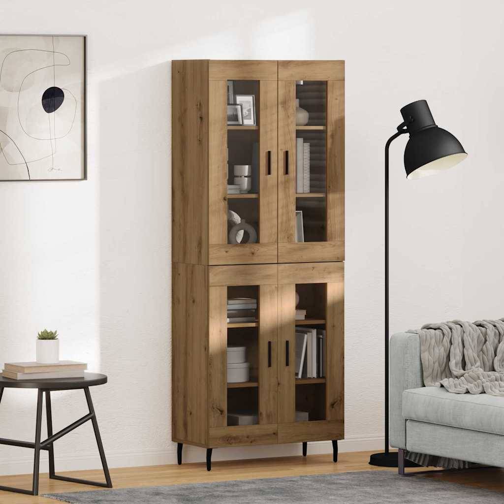 vidaXL Skåp 2 pcs Artisan Ek 69,5 x 34 x 180 cm Konstruerat trä