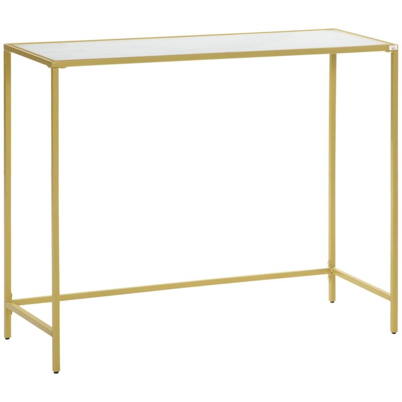 Konsolbord härdat glas guld