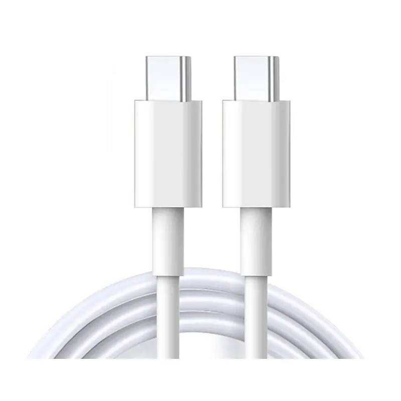 USB-C til USB-C Kabel 60W - Hurtigopladning, Hvid, 1.5 m.