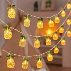 1 st 30m LED Flamingo Ananas Palmträd Ljusslinga Ananas Ljusslinga, Batteridriven Ljusslinga LED Sommar Tropisk Strand Hawaiianska Ljusslinga Tropisk - Gul (1 st)