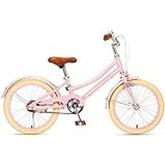 Boy Girl Princess Retro Style Barncykel Rosa 18 20 tum Justerbar sits Slitstarka hjul 95% installation, rosa, 20 tum