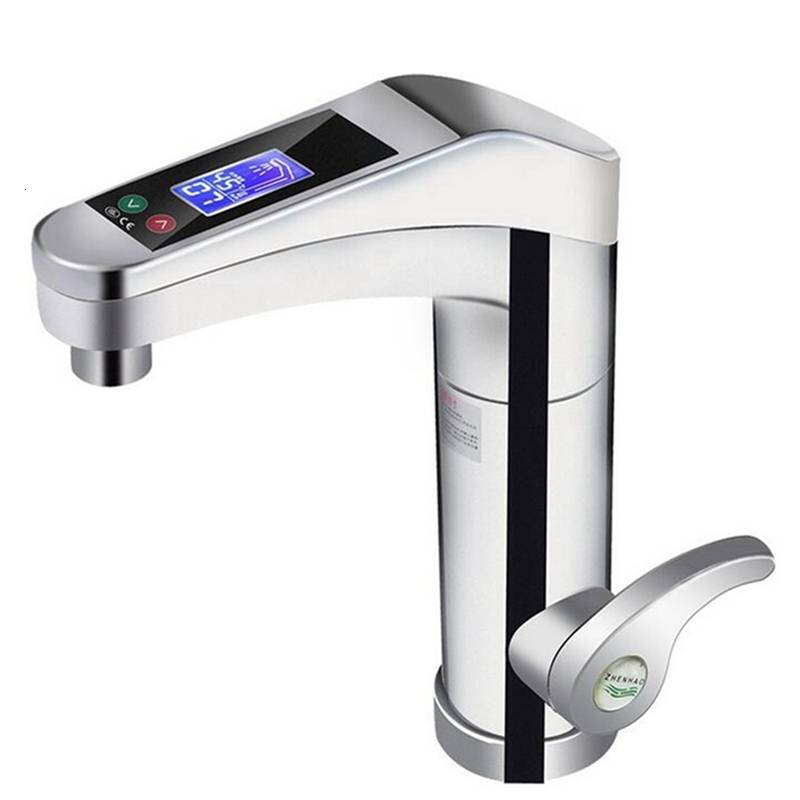 Intelligent automatisk lcd -display omedelbar elektrisk vattenvärmekran omedelbar omedelbar tanklös vattenvärmare kran eu s