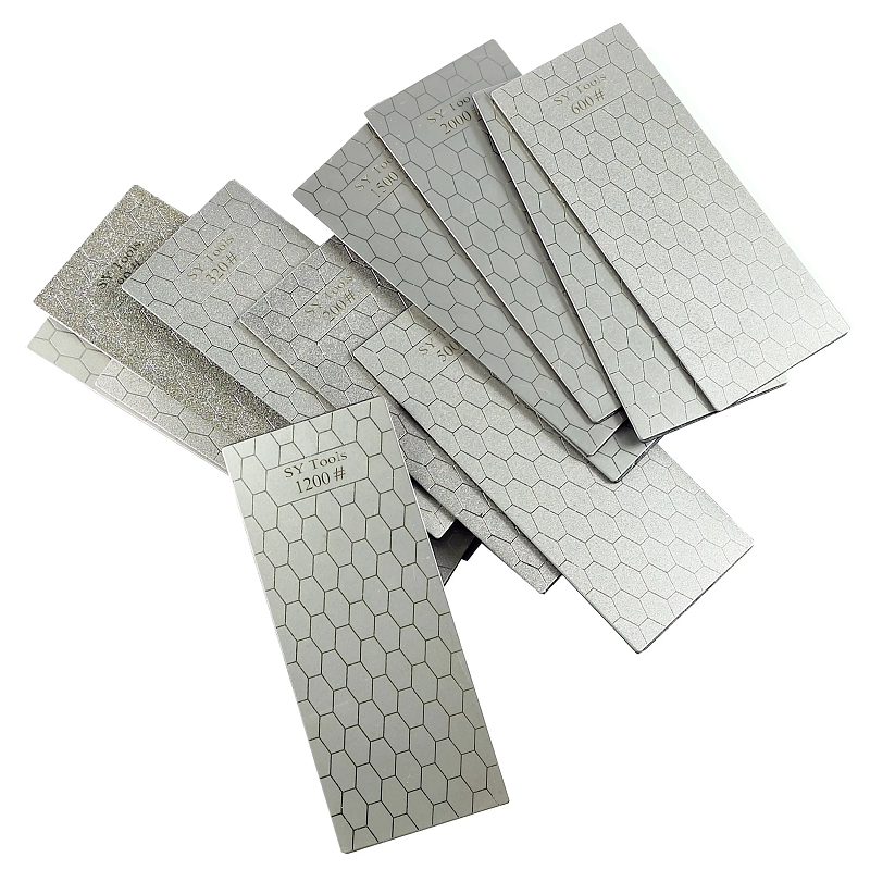 Sy Tools 80-3000# Diamond Knife Sharpening Plate Dedicated Stone Plate Kitchen Chef Knife Sharpening Tools Honeycomb Pattern