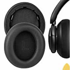 Geekria QuickFit Protein läder ersättningsöronkuddar för Anker Soundcore Life Q30 Soundcore från Anker Life Q35 hörlurar öronkuddar, headset öronkudde reparationsdelar (svart)