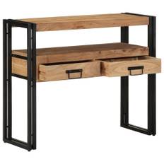 Konsolbord med låda Brun 90 x 33 x 75 cm massivt akacia