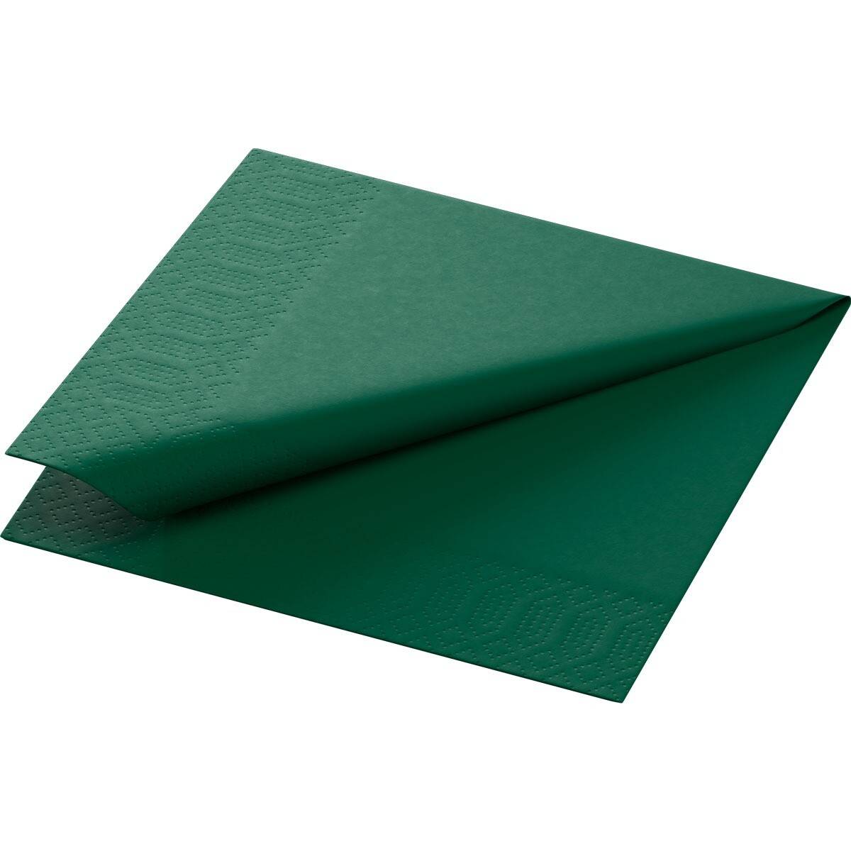 Kaffeservietter - Dunicel, 1/4 fold 3-lags, mørkegrøn, papir, 24cm x 24cm - 2000 stk.