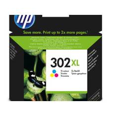 HP 302XL High Yield Tri-color Original Ink Cartridge blækpatron 1 stk Højt (XL) udbytte Blå, Magenta, Gul