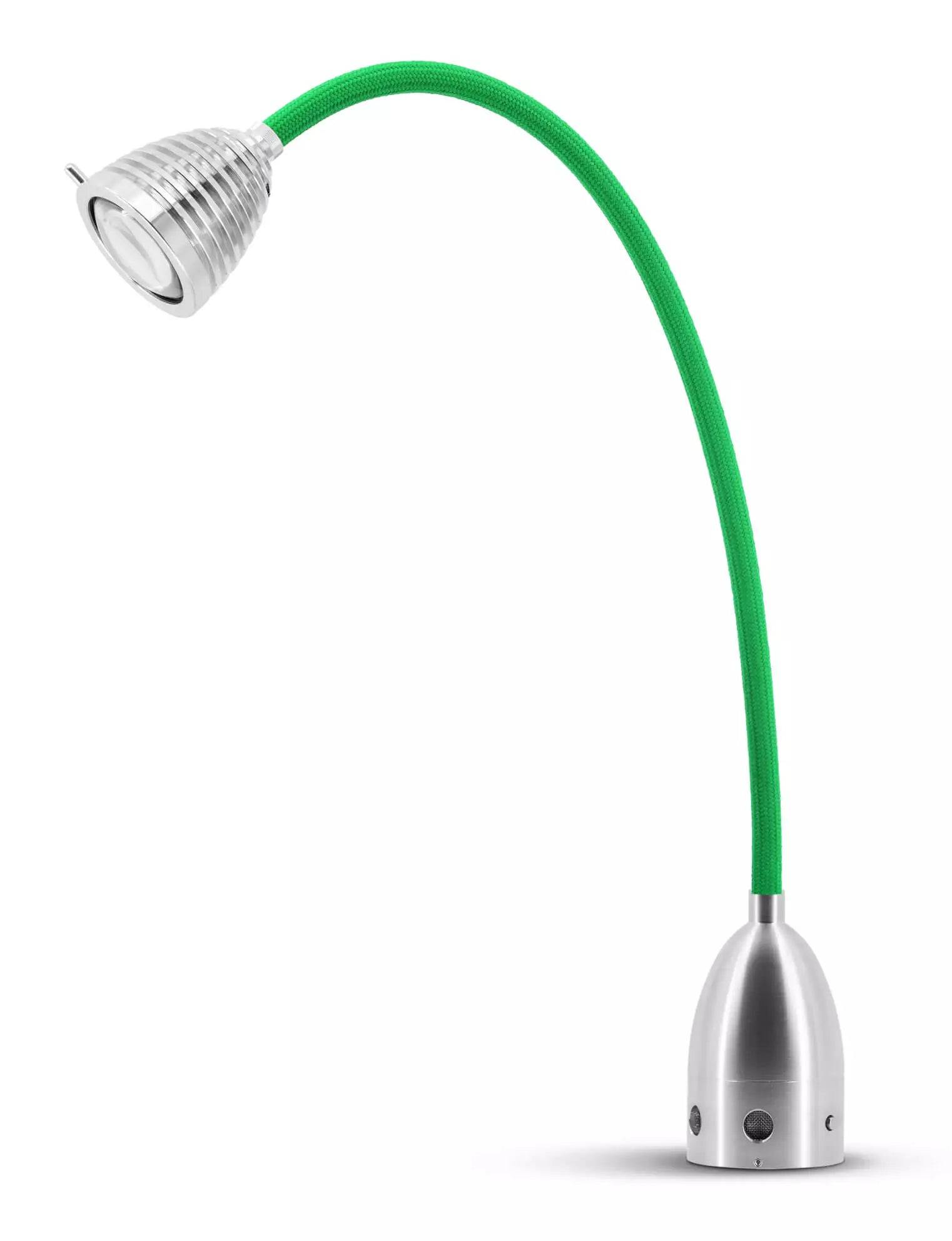 Athene lang væglampe Less N More - Børstet aluminium / grøn
