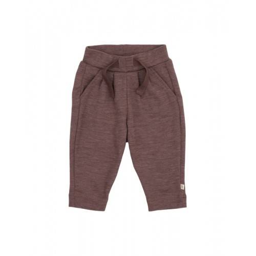 Bukser Med Snor I Taljen I 100% Merino Uld Til Baby 98 Plum Melange