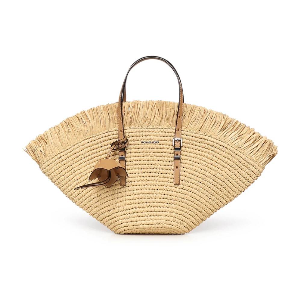 Michael Kors Isa Small håndhæklet tote-taske - Tasker - Dame - Beige - ONE SIZE -