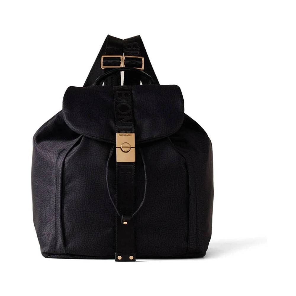 Borbonese Fold Rygsæk Sort - Tasker - Dame - Sort - ONE SIZE - Uld
