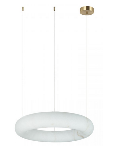 Loftlampe i metal og alabaster Ø34 cm 25W LED - Børstet messing/Alabaster