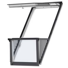 VELUX CABRIO‚® takbalkong Vitmålad Furu Solo 2 (1140x2520, 3-glas (--66), För profilerat tak, Grå Aluminium)