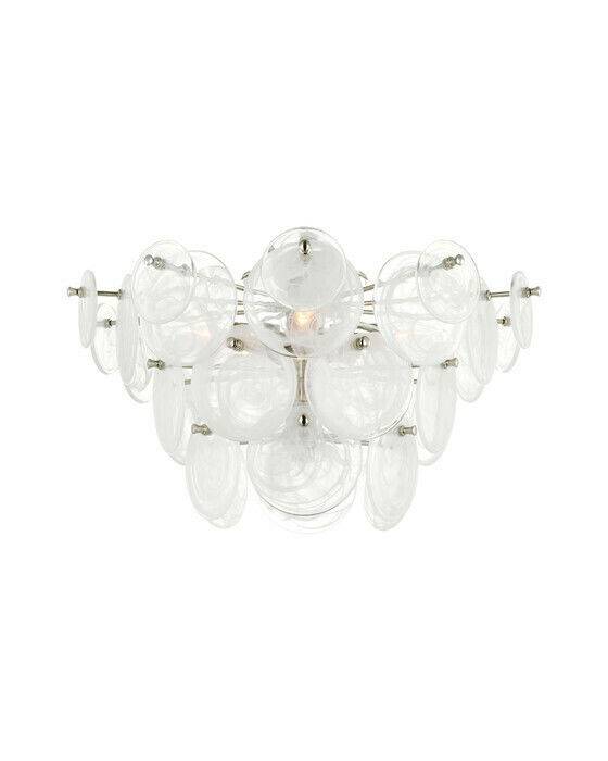 Visual Comfort Loire plafond nickel/vitt glas L - Silver