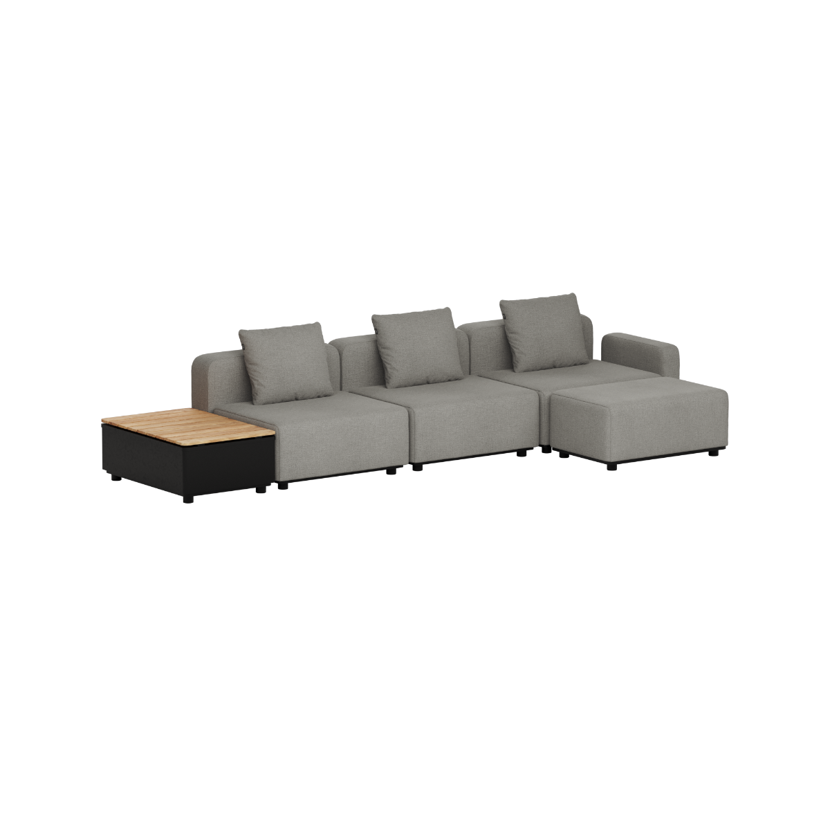 SACKit Cobana Lounge Sofa - 3 seater w/ Patio Storage Table - Kirra Grey