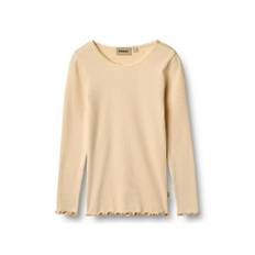 Wheat Reese Rib T-shirt Macadamia Med Blonde - Str. 4y 104cm