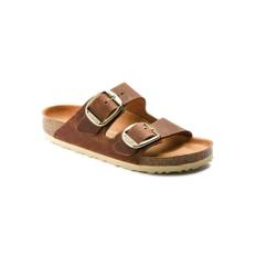 Birkenstock, Sko, Dame, Brun, 38 EU, Læder, Sandal Arizona Big Buckle Olieret Læder Smal