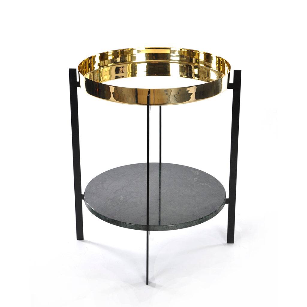 Ox Denmarq Deck Table Messing - Valnød / Sort stål