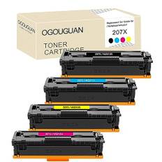 BADA 4-pack med tonerkassettchip för HP 207X 207A W2210X W2211X W2212X W2213X W2210A Color Laserjet Pro MFP M283fdw M255dw M282nw M283fdw M283fdw M283 M255 M282 - svart cyan gul magenta
