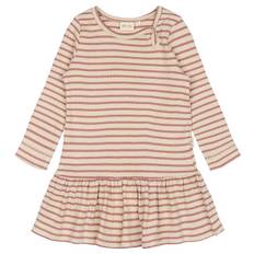 Petit Piao Kjole - Rib - Modal - Nostalgic Rose/Off White - Petit Piao - 2 år (92) - Kjole