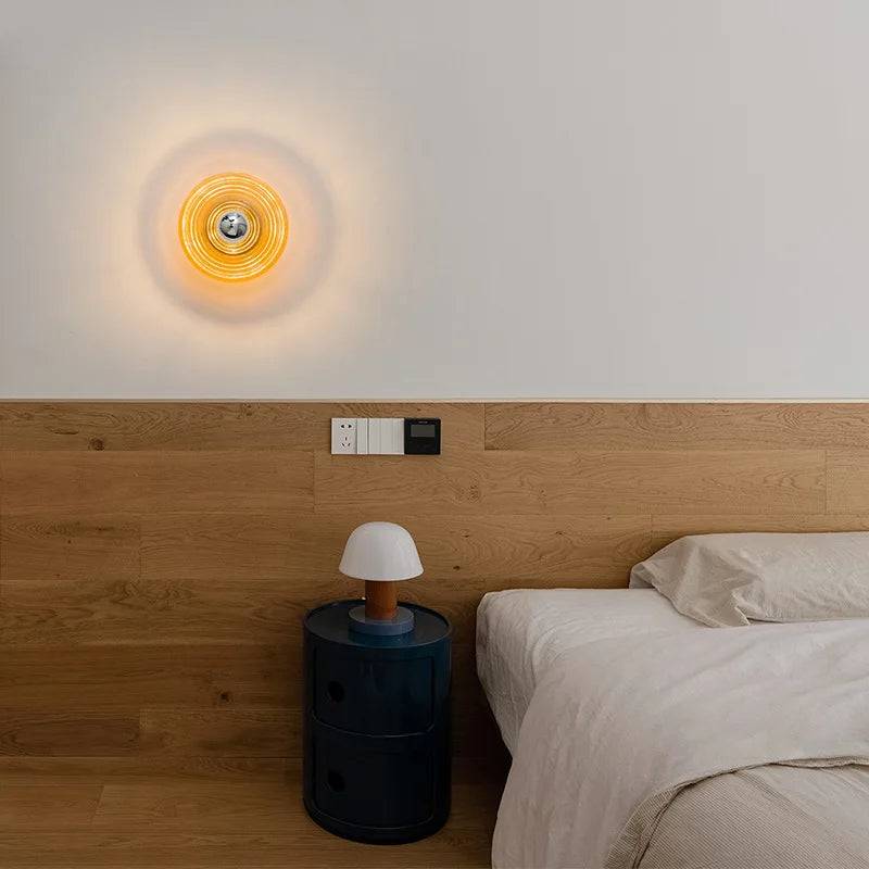 AquaGlow Vägglampa – LED Belysning med Vågmönster - Orange / Ingen glödlampa