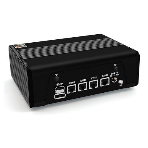 MNBOXCONET Mini PC Ryzen 7 7840HS (8C/16T), Micro AMD Desktop Computer Windows 11 Pro Office Firewall Router Black, NO RAM NO SSD Barebone, 4 x Intel i226V 2.5GbE LAN, Type-C, 8K, WiFi6, BT5.2