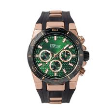 Intrepid Green Men's Watch - Racing Green Dial - Black Silicone Band - 18k Rose Gold - Daniel Steiger