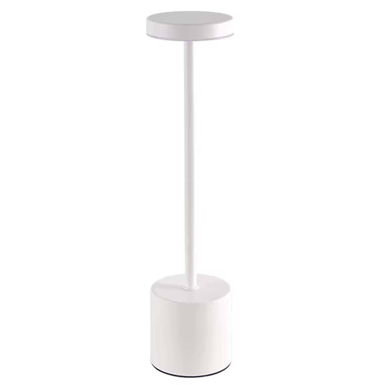 Uppladdningsbar LED Bordslampa i Metall Vit