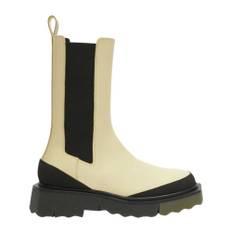 Off White, Sko, Dame, Beige, 37 EU, Uld, Chelsea Boot Svamp-effekt Creme Militær