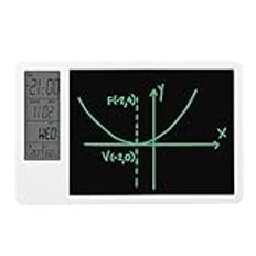 Elektronisk Digital Planner Tablettkalender, Elektronisk Skrivbordskalender med Raderbar LCD-skrivplatta, Digital Klocka Datumvisning Skrivbordskalender för Hemmakontor (Vit)