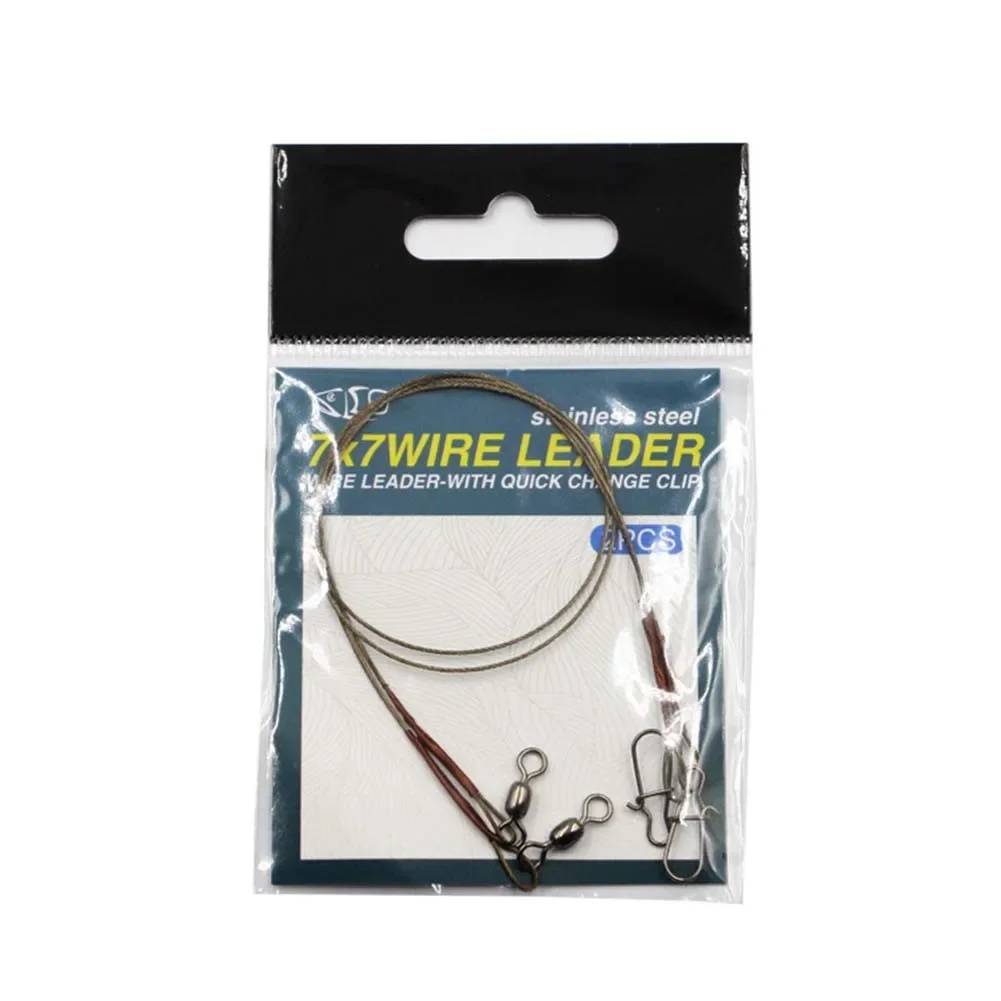 2X Fishing Line Steel Wire Leader With Snap Swivels Wire Leadcore Leash 20/30/40cm 18-40KG Fishing Accessories Tackle Tool Pesca