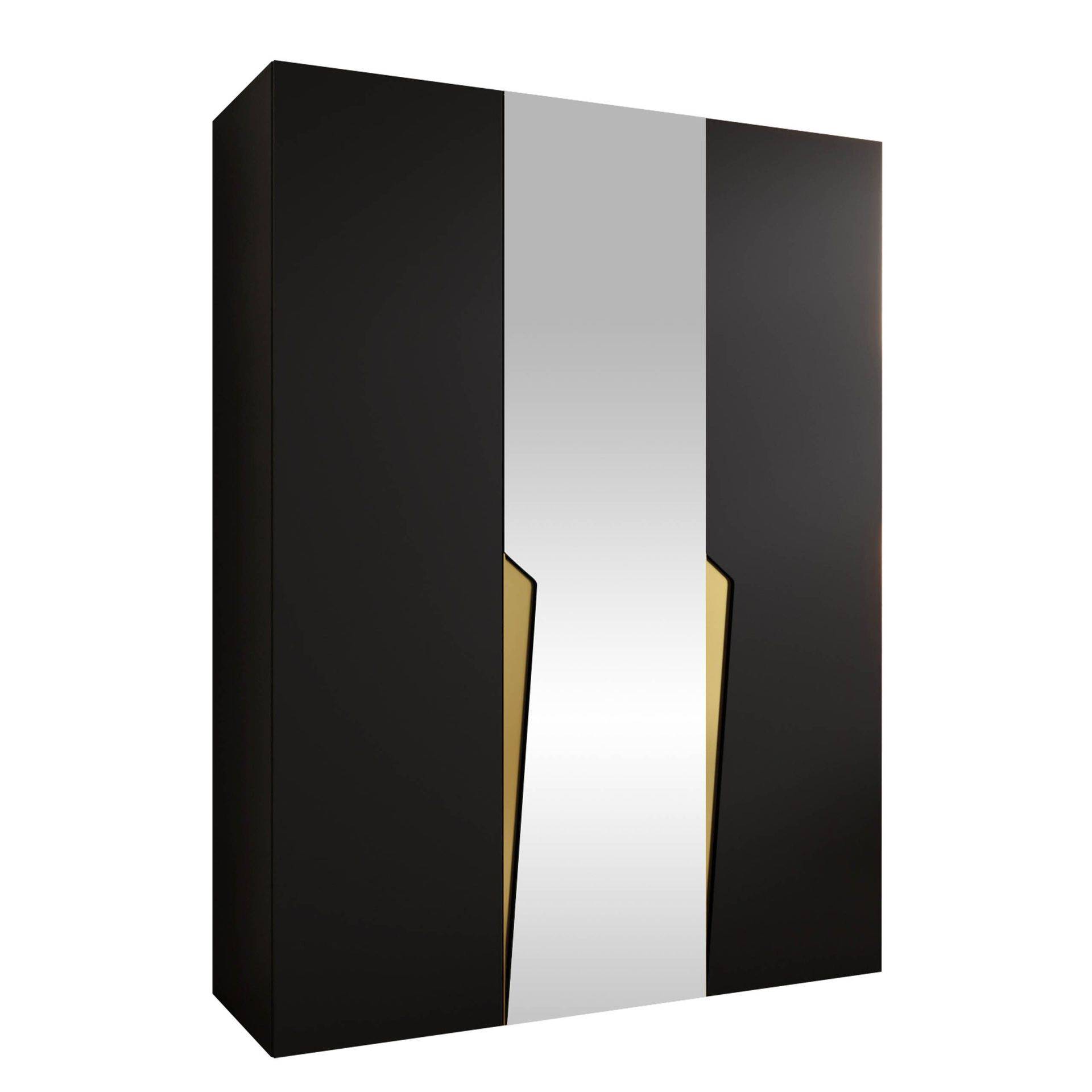 Barile Garderob med spegel 150 cm - Svart Garderober & garderobssystem Silver,Guld,Svart