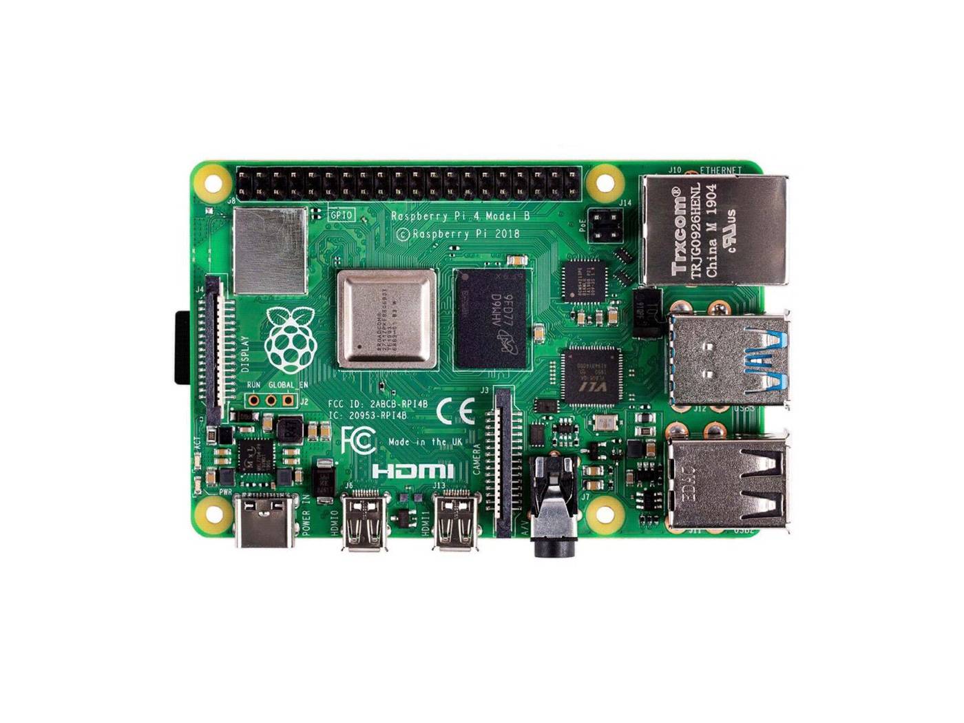 Raspberry Pi 4 Computer Model B, Single Board Computer for Building Mini PC/Smart Robot/Game Console/Workstation/Media Center