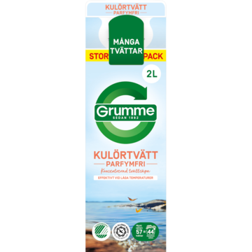 Tvättmedel Grumme Flytande Kulörtvätt Grumme Parfymfri 2L