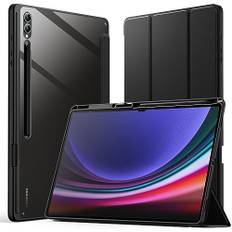 JETech Hülle für Samsung Galaxy Tab S10 Ultra/Tab S9 Ultra 14,6 Zoll mit S Pen Halter, Klar Transparente PC-Rückseite, Stoßfestes DREI-Falt Ständer Tablet Schutzhülle (Graphite Schwarz)