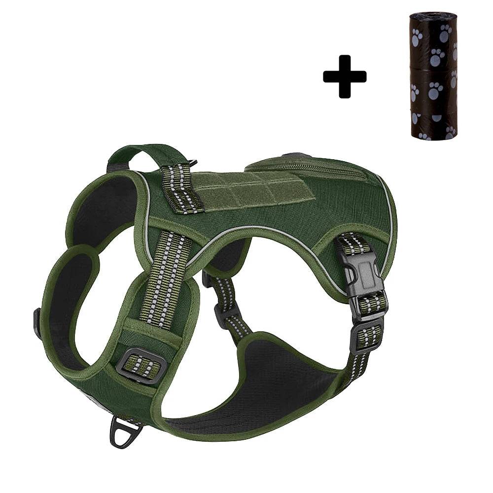 No-Pull Dog Vest Harness with Handle & Reflective Straps - Green / L / SPC (L)
