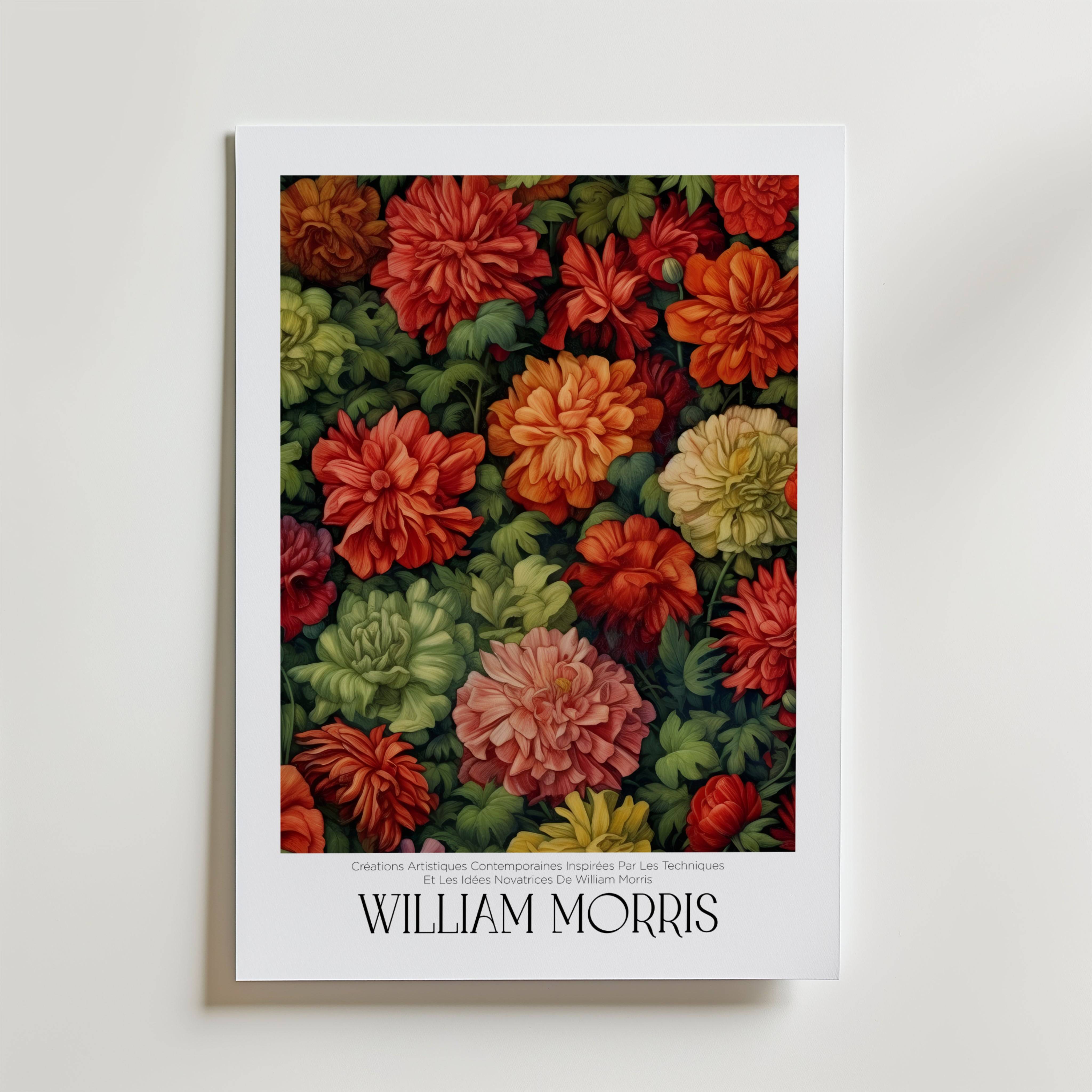 William Morris Autumn Garden Bloom Poster - Premium Canvas 30x40 cm